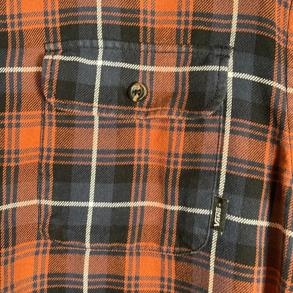 VANS Sycamore Flannel Long Sleeve Shirt, Dress Blue Sequoia, Size Large, Stylish - Picture 3 of 15
